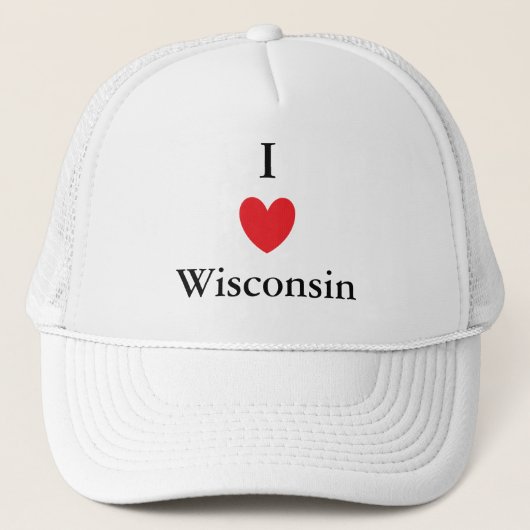 I Heart Wisconsin Trucker Pet (Voorkant)