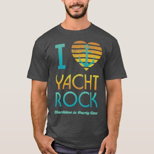 I Heart Yacht Rock Drinking  Maritime  Party T-shirt (Voorkant)
