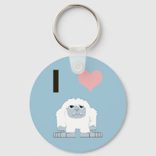 I Heart Yeti Cute Cartoon Snow Monster Sleutelhanger