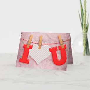 I Heart You Love Valentine Carte Vintage