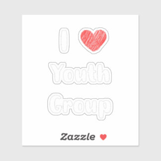 I Heart Youth Group op maat gesneden vinyl Sticker