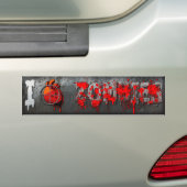 I Heart Zombies Bumpersticker (Op auto)