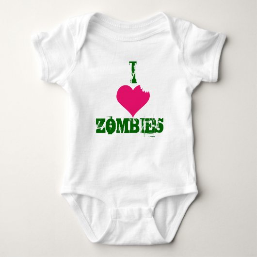 I HEART ZOMBIES-creeper Romper (Voorkant)