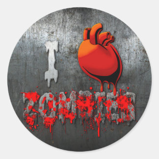 I Heart Zombies Ronde Sticker