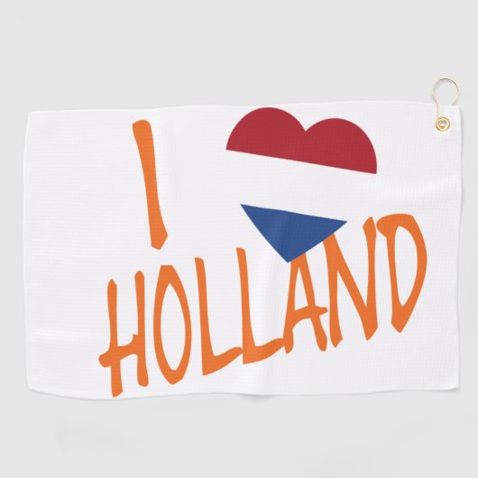 I Heartflag Holland of op nat gtcent Golfhanddoek (Horizontaal)