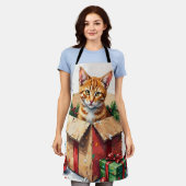 I Help Unpack! Funny Cat in Christmas Shipping Box Schort (Gedragen)