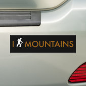 I Hike Mountains Bumpersticker (Op auto)
