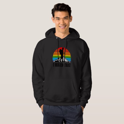 I Hiked That Funny Hiking Backpacking Camping Vint Hoodie (Voorkant volledig)