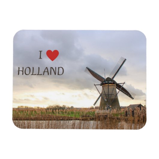 I ♥ Holland  Flexibler Fotomagnet  Magneet (Horizontaal)