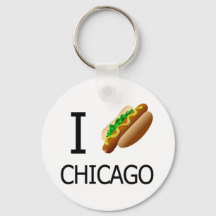 I Hotdog Chicago Keychainx Sleutelhanger