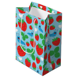 I hou van aardbeien naadloos patroon medium cadeauzakje