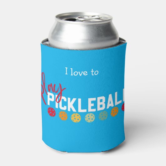 I houdt van Pickleball met design Blikjeskoeler (Blikje Voorkant)