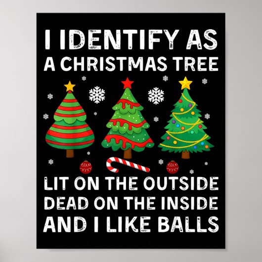I Identify As A Christmas Tree Lit On The Outside Poster (Voorkant)