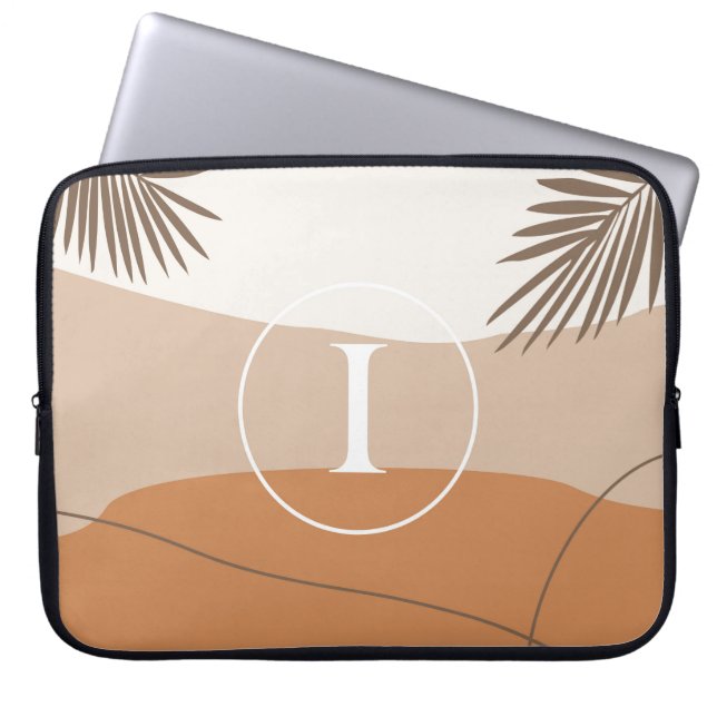I - Initiaal Monogram Letter I Abstract Design Laptop Sleeve (Voorkant)