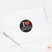 I ❤️ Internationale betrekkingen voor studenten /  Ronde Sticker (Envelop)