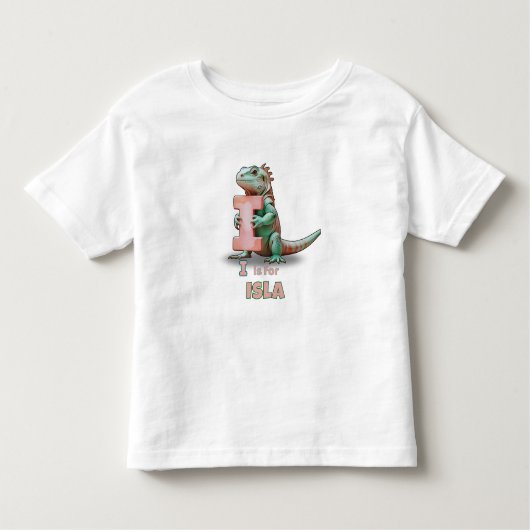 I is for Isla – Personalized Toddler T-shirt  (Devant)