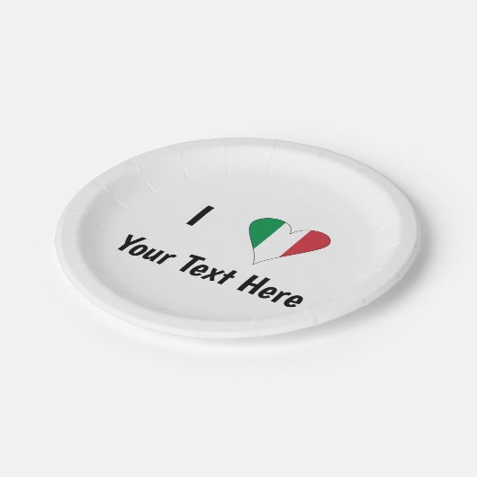I (Italiaanse vlag) Jouw tekst Papieren Bordje (Gekanteld)