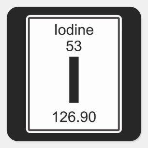 I - Jodium Vierkante Sticker
