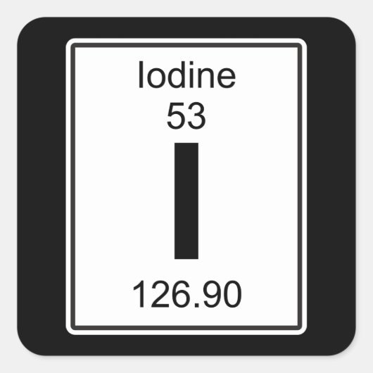 I - Jodium Vierkante Sticker (Voorkant)