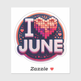 I❤️June - Levendig en expressief Sticker