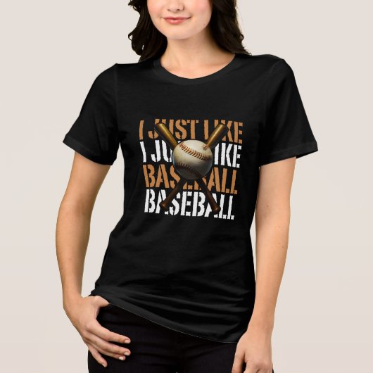 i just like baseball Tri-Blend shirt (Voorkant)