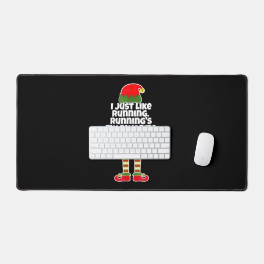 I Just Like to Run Running Runner Christmas Elf (Clavier et souris)
