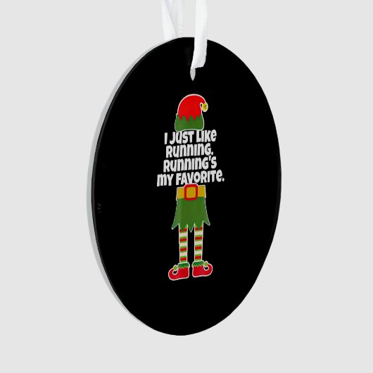 I Just Like to Run Running Runner Christmas Elf (devant)