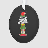 I Just Like to Run Running Runner Christmas Elf (devant)