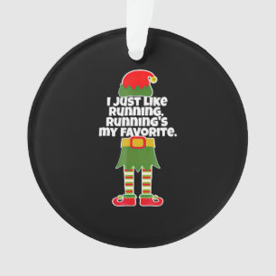 I Just Like to Run Running Runner Christmas Elf