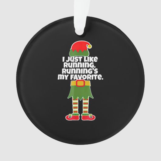 I Just Like to Run Running Runner Christmas Elf (devant)