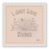 I Just Love Books stempel stijl mooi Sticker (Voorkant)