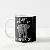 I Just Really Like Elephants Funny Elephant Lover  Koffiemok (Links)