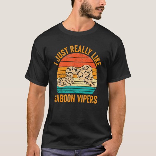 I Just Really Like Gaboon Vipers Retro T-shirt (Voorkant)