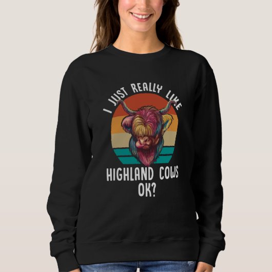 I Just Really Like Highland Cows Ok Scottish Trui (Voorkant)