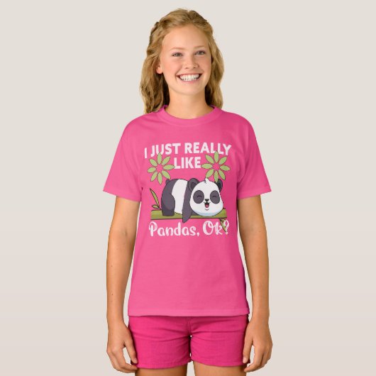 I Just Really Like Pandas OK Funny Cute Animal T-shirt (Voorkant volledig)