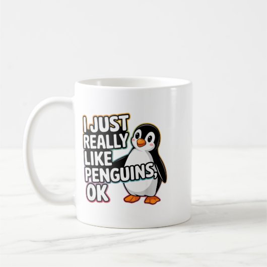 I Just Really Like Penguins Ok Funny Design Koffiemok (Links)