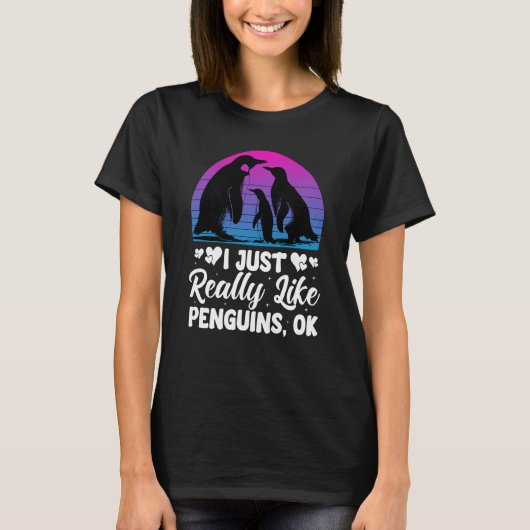 I Just Really Like Penguins OK  Penguin T-shirt (Voorkant)