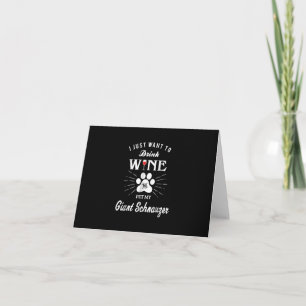 i just want to drink wine and pet my gigantische s bedankkaart
