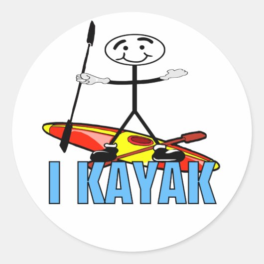 I Kayak Ronde Sticker (Voorkant)
