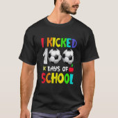 I Kicked 100 Days Of School 100th Soccer Player Ki T-shirt (Voorkant)