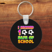 I Kicked 100 Days Of School Funny 100th Soccer Pla Sleutelhanger (Voorkant)