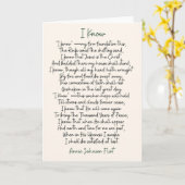 "I Know" Annie Johnson Flint Poetry Carte de voeux (Fleur jaune)