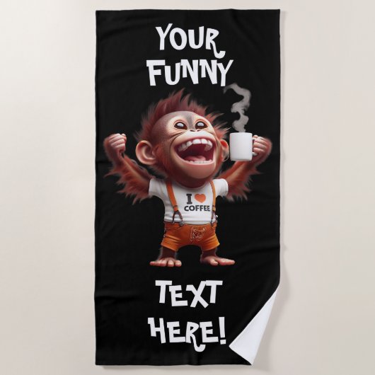 I ♥ Koffie Strandlaken (Voorkant)