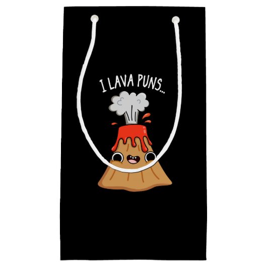 I Lava Puns Funny Geology Volcano Pun Dark BG Klein Cadeauzakje (Voorkant)