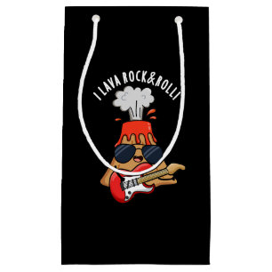 I Lava Rock and Roll Funny Volcano Pun Dark BG Klein Cadeauzakje