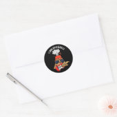 I Lava Rock and Roll Funny Volcano Pun Dark BG Ronde Sticker (Envelop)