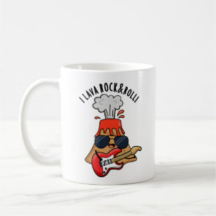 I Lava Rock en Roll Funny Volcano Pun Koffiemok