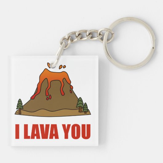 I Lava You Volcano Sleutelhanger (Achterkant)
