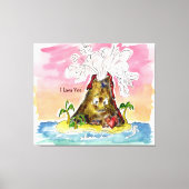 I Lava You Volcano Stretched Canvas (Voorkant)