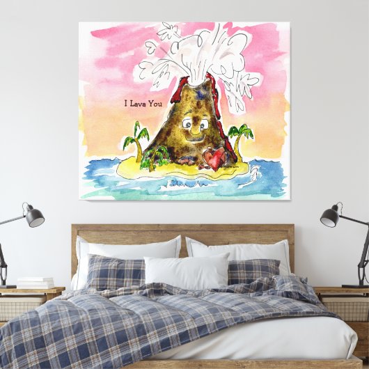 I Lava You Volcano Stretched Canvas (Insitu (Slaapkamer))
